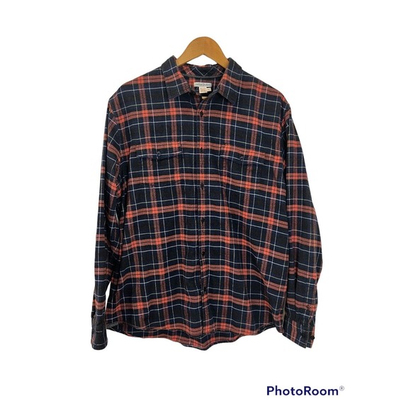 Carbon 2 Cobalt‎ Flannel Shirt Mens Large Plaid Flap Pockets Long Sleeve - Picture 1 of 4